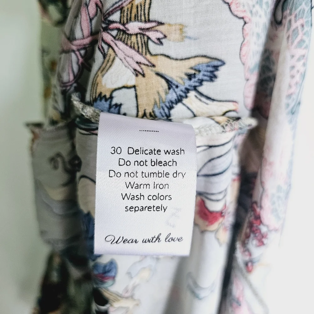 Carmen Wrap Maxi Dress by ELF Size M Gray Floral - Picture 6 of 9